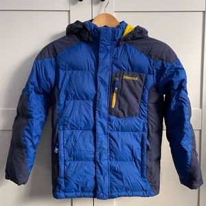 Boys Marmot down fill puffer jacket (size M, 8-9)